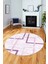 Sade Desen Modern Tasarım Kaymaz Yıkanabilir Yuvarlak Mutfak Salon Halısı Y-Modern-80-Mor 1