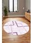 Sade Desen Modern Tasarım Kaymaz Yıkanabilir Yuvarlak Mutfak Salon Halısı Y-Modern-80-Mor 2