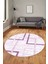 Sade Desen Modern Tasarım Kaymaz Yıkanabilir Yuvarlak Mutfak Salon Halısı Y-Modern-80-Mor 3