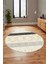 Sade Modern Kilim Desen Kaymaz Yıkanabilir Yuvarlak Mutfak Salon Halısı Y-Modern-75-Krem 3