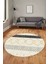 Sade Modern Kilim Desen Kaymaz Yıkanabilir Yuvarlak Mutfak Salon Halısı Y-Modern-75-Krem 4