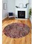 Modern Desen Dijital Kaymaz Yıkanabilir Yuvarlak Mutfak Salon Halısı Y-Modern-90-Pembe 1
