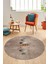 Yaprak Desenli Baskılı Kaymaz Taban Yıkanabilir Yuvarlak Mutfak Salon Halısı Y-MODERN-115-KAHVE 4