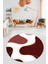 Baskılı Kaymaz Taban Yıkanabilir Modern Yuvarlak Mutfak Salon Halısı Y-MODERN-120-BORDO 5