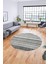 Modern Kilim Desen Dijital Kaymaz Yıkanabilir Yuvarlak Mutfak Salon Halısı Y-Modern-36-Gri 3