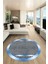 Baskılı Ince Kaymaz Taban Yıkanabilir Sade Modern Mutfak Yuvarlak Salon Halısı Y-Modern-10-Mavi 2