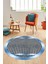 Baskılı Ince Kaymaz Taban Yıkanabilir Sade Modern Mutfak Yuvarlak Salon Halısı Y-Modern-10-Mavi 3