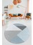 Baskılı Kaymaz Yıkanabilir Modern Yuvarlak Mutfak Salon Halısı Y-Modern-38-Mavi 2