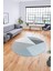 Baskılı Kaymaz Yıkanabilir Modern Yuvarlak Mutfak Salon Halısı Y-Modern-38-Mavi 3