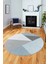 Baskılı Kaymaz Yıkanabilir Modern Yuvarlak Mutfak Salon Halısı Y-Modern-38-Mavi 4
