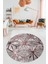 3D Baskılı Kaymaz Yıkanabilir Modern Yuvarlak Mutfak Salon Halısı Y-Modern-39-Pembe 2