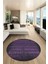 Sade Modern Desen Dijital Kaymaz Yıkanabilir Yuvarlak Mutfak Salon Halısı Y-Modern-28-Mor 1