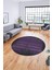 Sade Modern Desen Dijital Kaymaz Yıkanabilir Yuvarlak Mutfak Salon Halısı Y-Modern-28-Mor 4
