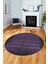 Sade Modern Desen Dijital Kaymaz Yıkanabilir Yuvarlak Mutfak Salon Halısı Y-Modern-28-Mor 5