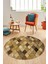 Baklava Desenli Dijital Kaymaz Yıkanabilir Yuvarlak Mutfak Salon Halısı Y-Modern-31-Kahve 1
