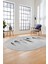 Yaprak Desenli Baskılı Kaymaz Taban Yıkanabilir Oval Yolluk Salon Halısı O-MODERN-115-GRİ 3