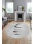 Yaprak Desenli Baskılı Kaymaz Taban Yıkanabilir Oval Yolluk Salon Halısı O-MODERN-115-GRİ 4