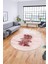 Baskılı Kaymaz Yıkanabilir Modern Yaprak Desen Yuvarlak Salon Halısı Y-Modern-50-Pembe 2