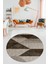 Baskılı Kaymaz Yıkanabilir Modern Yuvarlak Mutfak Halısı Salon Halısı Y-Modern-54-Kahve 1