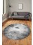 Baskılı Kaymaz Taban Yıkanabilir Modern Yuvarlak Mutfak Salon Halısı Y-MODERN-109-GRİ 1