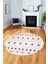 Baskılı Kaymaz Yıkanabilir Şık Kilim Desen Yuvarlak Mutfak Halısı Salon Halısı Y-Modern-65-Pembe 2