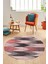Renkli Desen Baskılı Kaymaz Taban Yıkanabilir Modern Yuvarlak Salon Halısı Y-MODERN-104-PEMBE 5