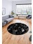 Baklava Desenli Dijital Kaymaz Yıkanabilir Yuvarlak Mutfak Salon Halısı Y-Modern-31-Antrasit 3