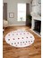 Baskılı Kaymaz Yıkanabilir Şık Kilim Desen Yuvarlak Mutfak Halısı Salon Halısı Y-Modern-65-Pembe 5