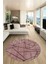 Sade Desenli Baskılı Kaymaz Taban Yıkanabilir Yuvarlak Mutfak Salon Halısı Y-MODERN-117-BORDO 3