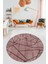 Sade Desenli Baskılı Kaymaz Taban Yıkanabilir Yuvarlak Mutfak Salon Halısı Y-MODERN-117-BORDO 5