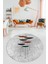 Baskılı Kaymaz Taban Yıkanabilir Modern Yuvarlak Mutfak Salon Halısı Y-MODERN-112-GRİ 5