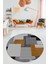 Baskılı Kaymaz Yıkanabilir Yuvarlak Mutfak Halısı Salon Halısı Y-Modern-47-Kahve 1