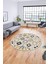 Baskılı Kaymaz Yıkanabilir Etnik Modern Yuvarlak Mutfak Halısı Salon Halısı Y-Modern-60-Sarı 2