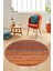 Modern Kilim Desenli Dijital Kaymaz Yıkanabilir Yuvarlak Mutfak Salon Halısı Y-Modern-17-Turuncu 2