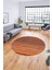 Modern Kilim Desenli Dijital Kaymaz Yıkanabilir Yuvarlak Mutfak Salon Halısı Y-Modern-17-Turuncu 4