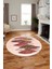 Baskılı Kaymaz Taban Yıkanabilir Yaprak Desenli Mutfak Yuvarlak Salon Halısı Y-Modern-08-Bordo 1