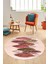 Baskılı Kaymaz Taban Yıkanabilir Yaprak Desenli Mutfak Yuvarlak Salon Halısı Y-Modern-08-Bordo 3