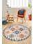 Etnik Modern Desenli Dijital Kaymaz Yıkanabilir Yuvarlak Mutfak Salon Halısı Y-Modern-14-Kahve 3