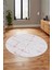Şık Sade Modern Desenli Dijital Kaymaz Yıkanabilir Yuvarlak Mutfak Salon Halısı Y-Modern-72-Pembe 3
