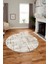 Sade Desen Modern Dijital Kaymaz Yıkanabilir Yuvarlak Mutfak Salon Halısı Y-Modern-89-Krem 4