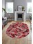 Baskılı Kaymaz Taban Yıkanabilir Renkli Modern Yolluk Mutfak Oval Salon Halısı O-Modern-02-Pembe 3