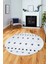 Baskılı Kaymaz Yıkanabilir Şık Kilim Desen Yuvarlak Mutfak Halısı Salon Halısı Y-Modern-65-Mavi 2