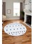 Baskılı Kaymaz Yıkanabilir Şık Kilim Desen Yuvarlak Mutfak Halısı Salon Halısı Y-Modern-65-Mavi 5