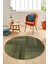 3D Modern Kilim Desen Dijital Kaymaz Yıkanabilir Yuvarlak Mutfak Salon Halısı Y-Modern-34-Yeşil 1