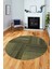 3D Modern Kilim Desen Dijital Kaymaz Yıkanabilir Yuvarlak Mutfak Salon Halısı Y-Modern-34-Yeşil 4