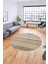 Modern Kilim Desen Dijital Kaymaz Yıkanabilir Yuvarlak Mutfak Salon Halısı Y-Modern-36-Krem 3
