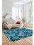 Dijital Baskılı Kaymaz Taban Yıkanabilir Renkli Modern Yolluk Mutfak Salon Halısı Modern-02-Mavi 4