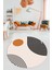 Baskılı Kaymaz Yıkanabilir Yuvarlak Mutfak Halısı Salon Halısı Y-Modern-52-Turuncu 1