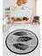 Baskılı Kaymaz Yıkanabilir Modern Yaprak Desen Yuvarlak Mutfak Salon Halısı Y-Modern-41-Siyah 2