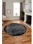 Baskılı Kaymaz Taban Yıkanabilir Sade Modern Mutfak Yuvarlak Salon Halısı Y-Modern-04-Gri 1